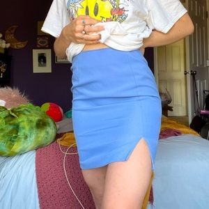 Vintage baby blue midi/mini skirt